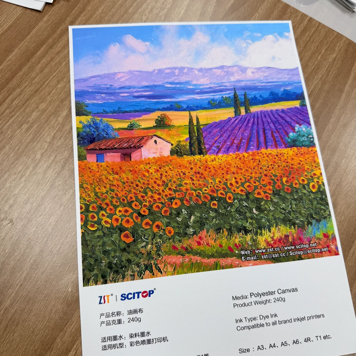 Print result on FreePost® Canvas film